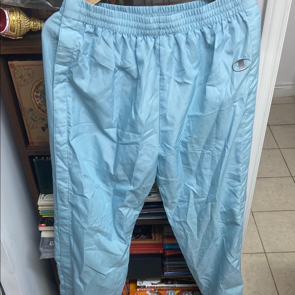 Vintage 90s Champion Sky Blue Athletic Tear Away Pants
